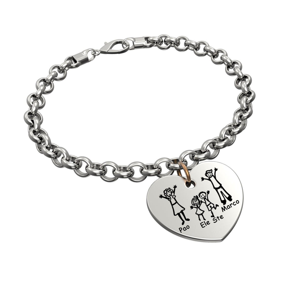 Ciondolo A Fiore Iris In Argento 925 Personalizzato Per Bracciale O Collana